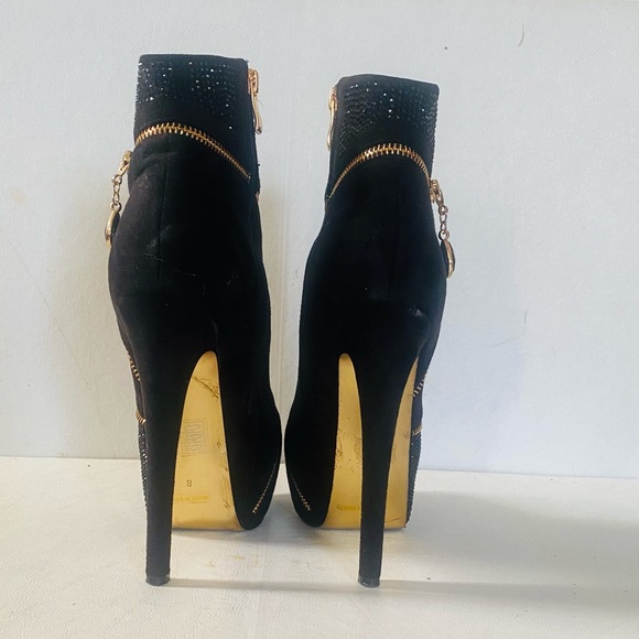 Bebe Everly Rhinestone Zipper platform boots Sz 8 - Picture 4 of 9